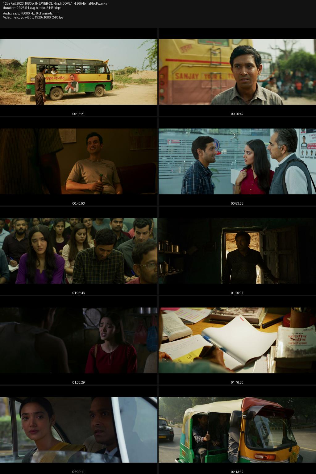 12th Fail (2023) [Hindi] 4K 2160p 1080p 720p 480p JioHotstar WEB-DL ESub Screenshots