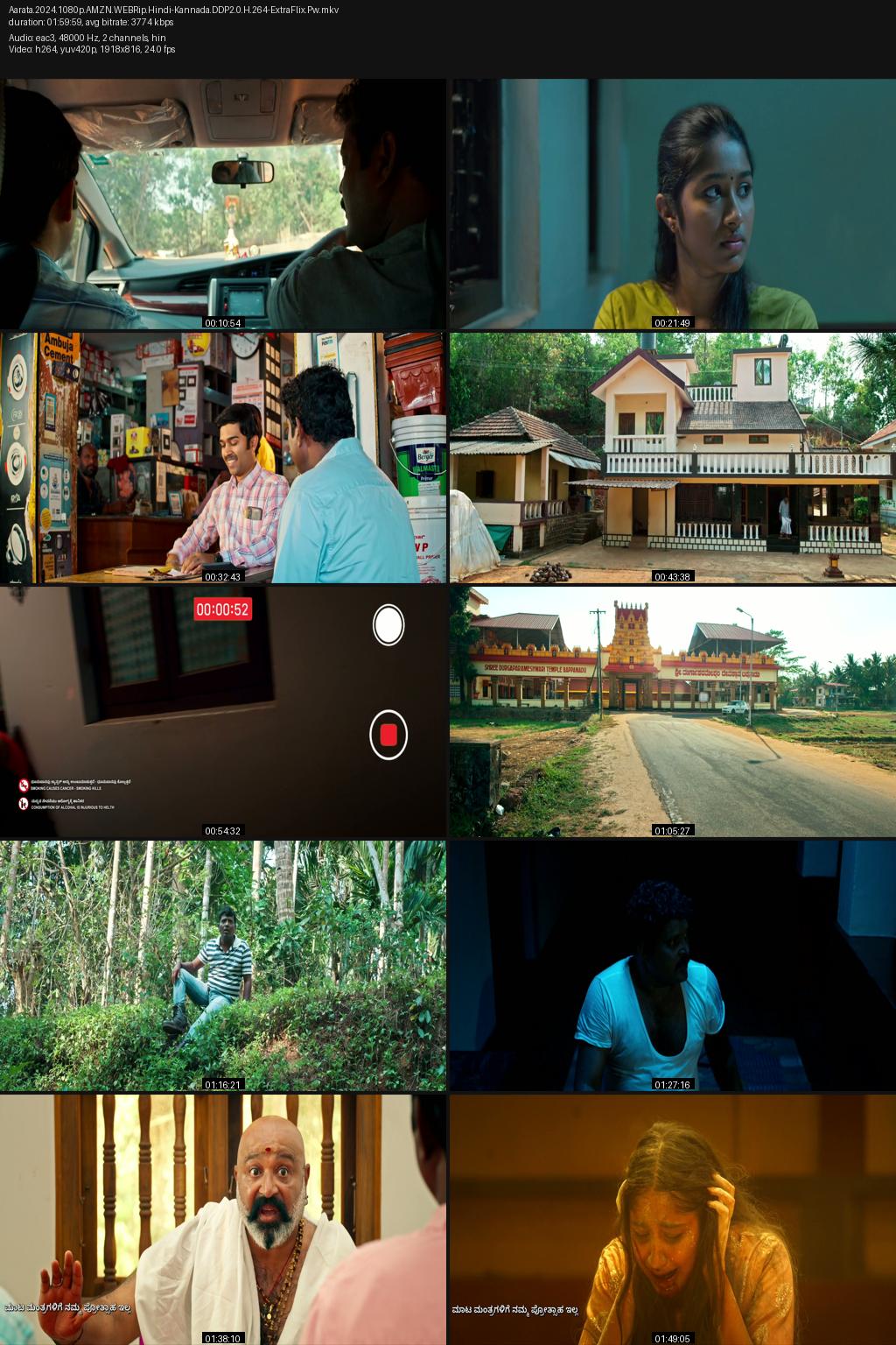 Aarata (2024) [Hindi-Kannada] UNCUT 1080p 720p 480p Amazon WEBRip ESub Screenshots