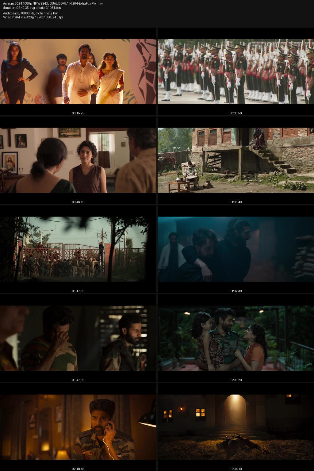 Amaran (2024) [Hindi-Tamil] 4K 2160p 1080p 720p 480p Netflix WEB-DL ESub Screenshots
