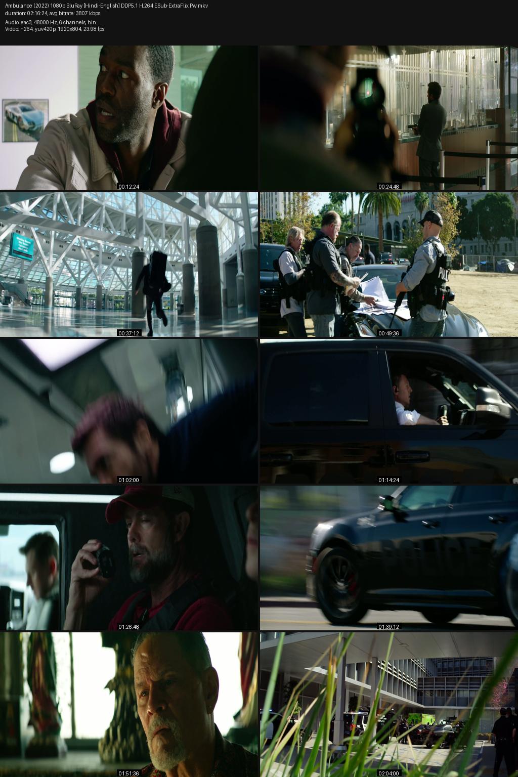 Ambulance (2022) [Hindi-English] 1080p 720p 480p BluRay ESub Screenshots