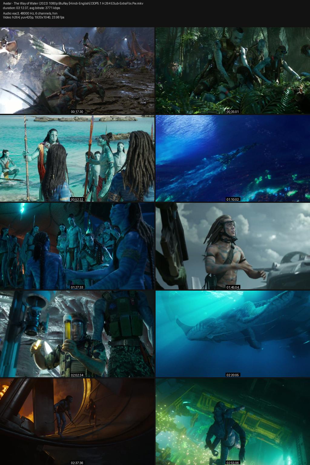 Avatar: The Way of Water (2022) [Hindi-English] 4K 2160p 1080p 720p 480p BluRay ESub Screenshots