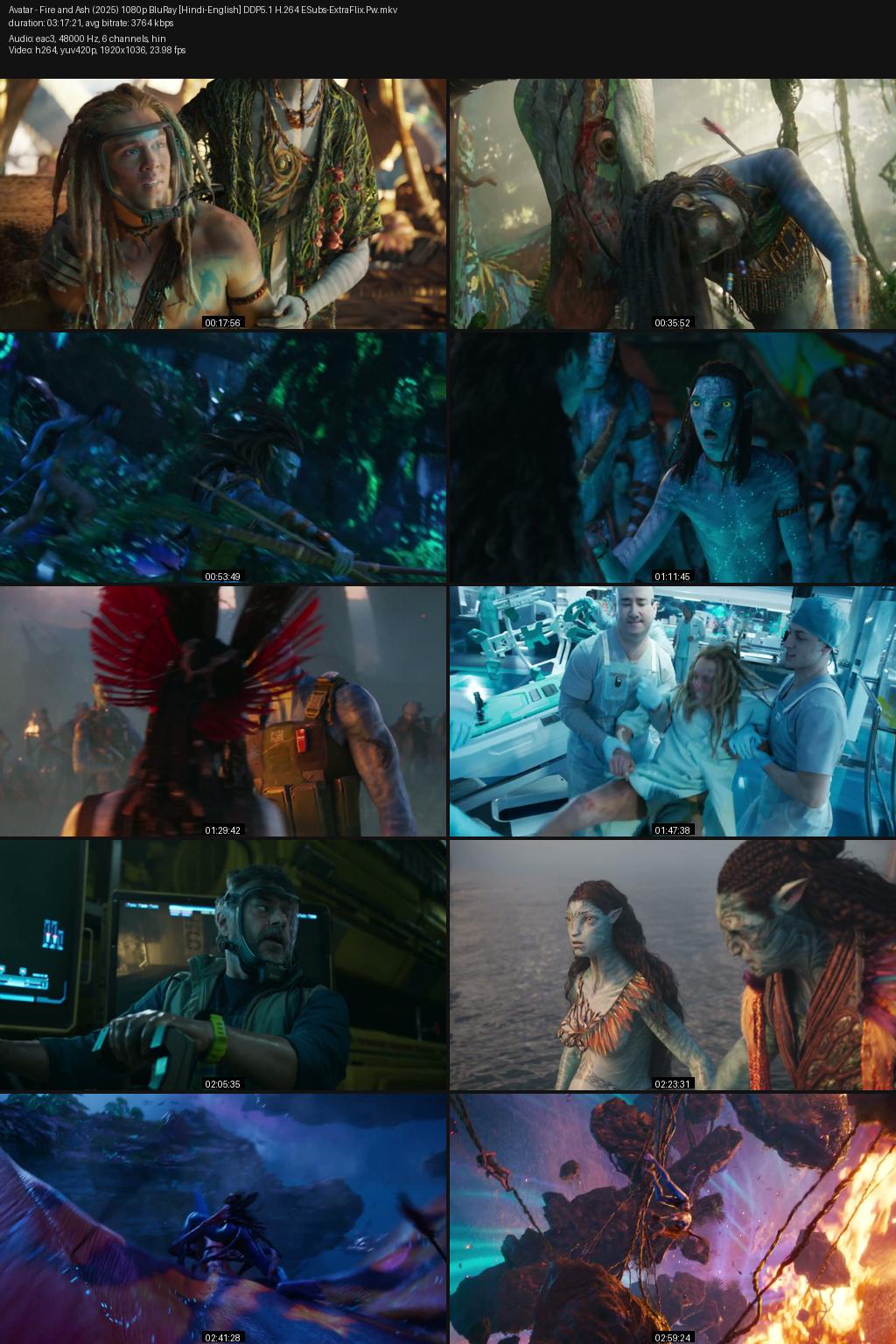 Avatar: Fire and Ash (2025) [Hindi-English] 4K 2160p 1080p 720p 480p BluRay ESubs Screenshots