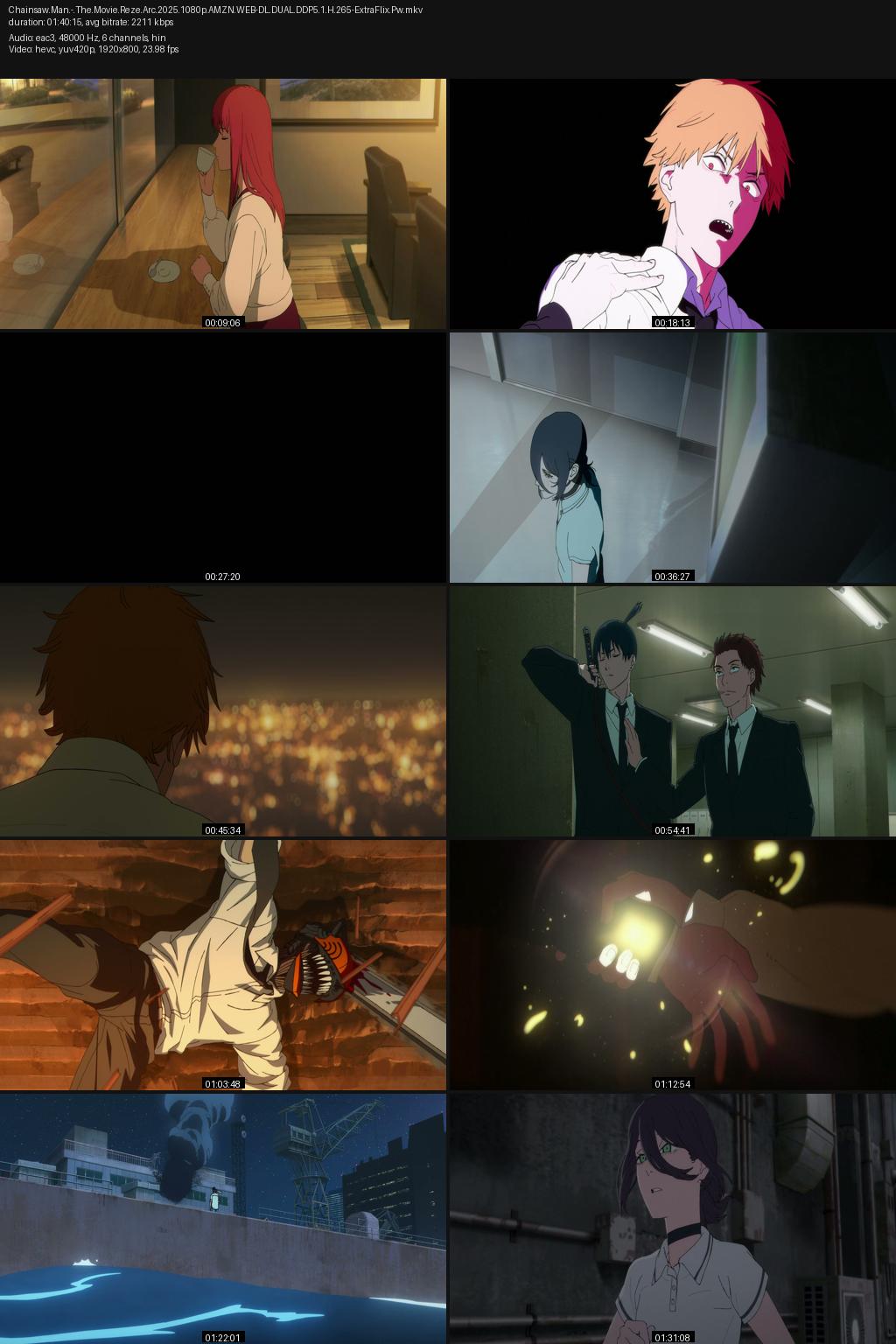 Chainsaw Man – The Movie: Reze Arc (2025) [Hindi-Japanaese] 1080p 720p 480p Amazon WEBRip ESubs Screenshots