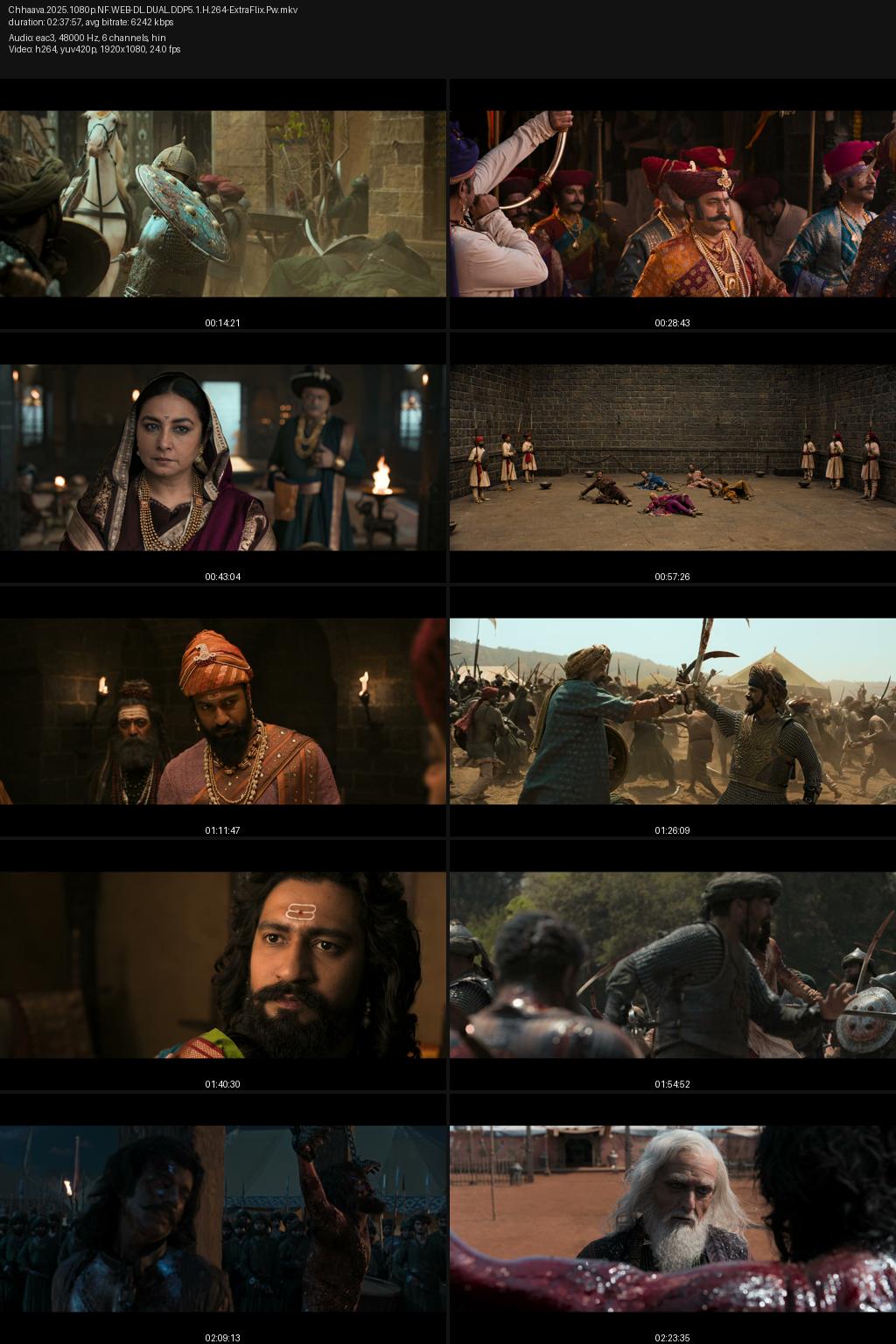 Chhaava (2025) [Hindi] 4K 2160p 1080p 720p 540p Netflix WEB-DL ESub Screenshots