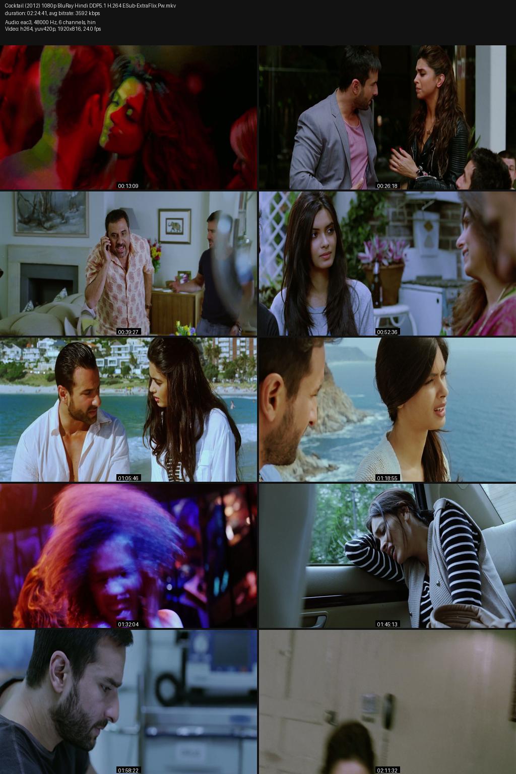 Cocktail (2012) [Hindi] 1080p 720p 480p BluRay ESub Screenshots