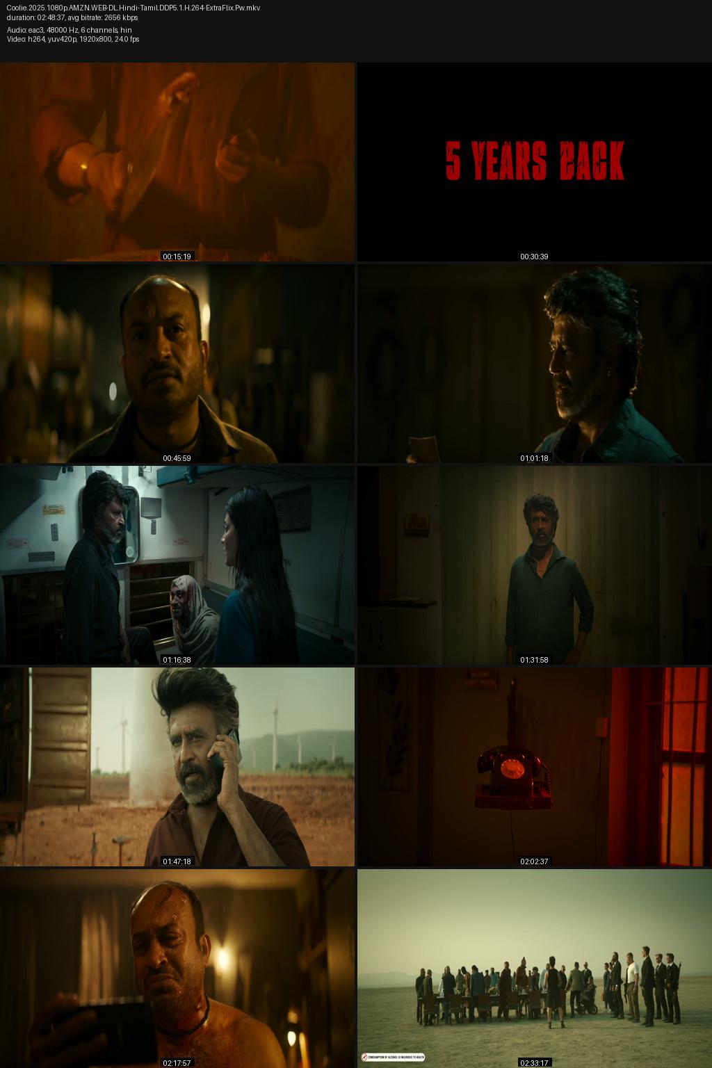 Coolie (2025) [Hindi-Tamil] 4K 2160p 1080p 720p 480p Amazon WEB-DL ESub Screenshots