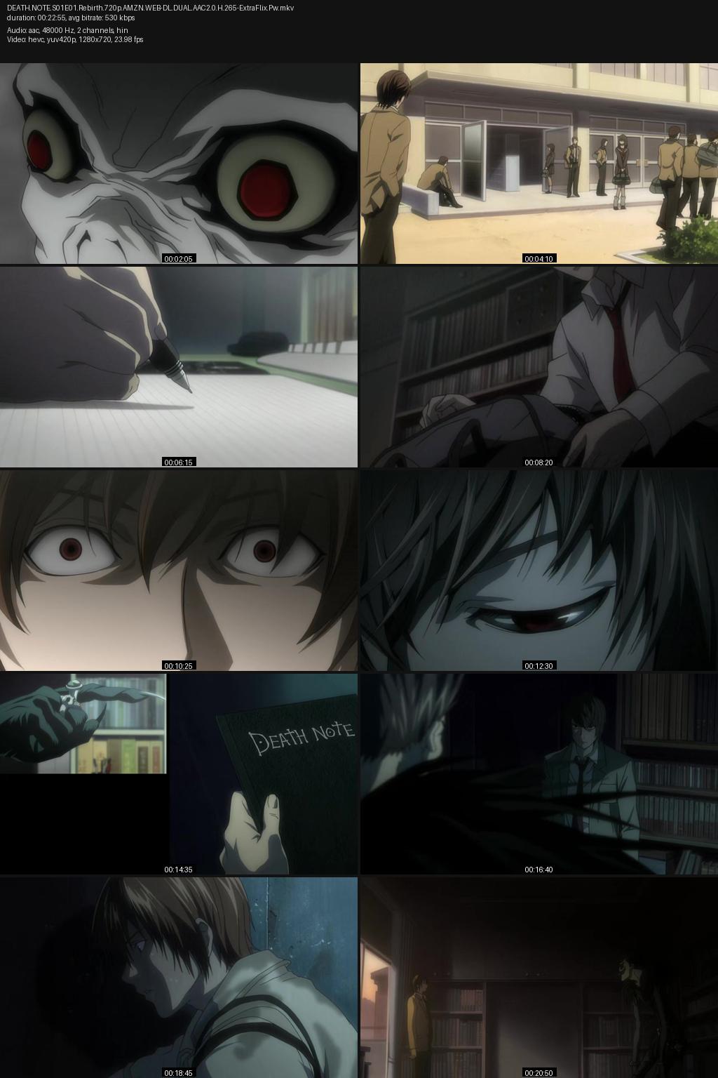 Death Note aka Desu Noto Season 1 (2006) [Hindi-Japanese] 1080p 720p 480p Amazon WEB-DL ESub Screenshots