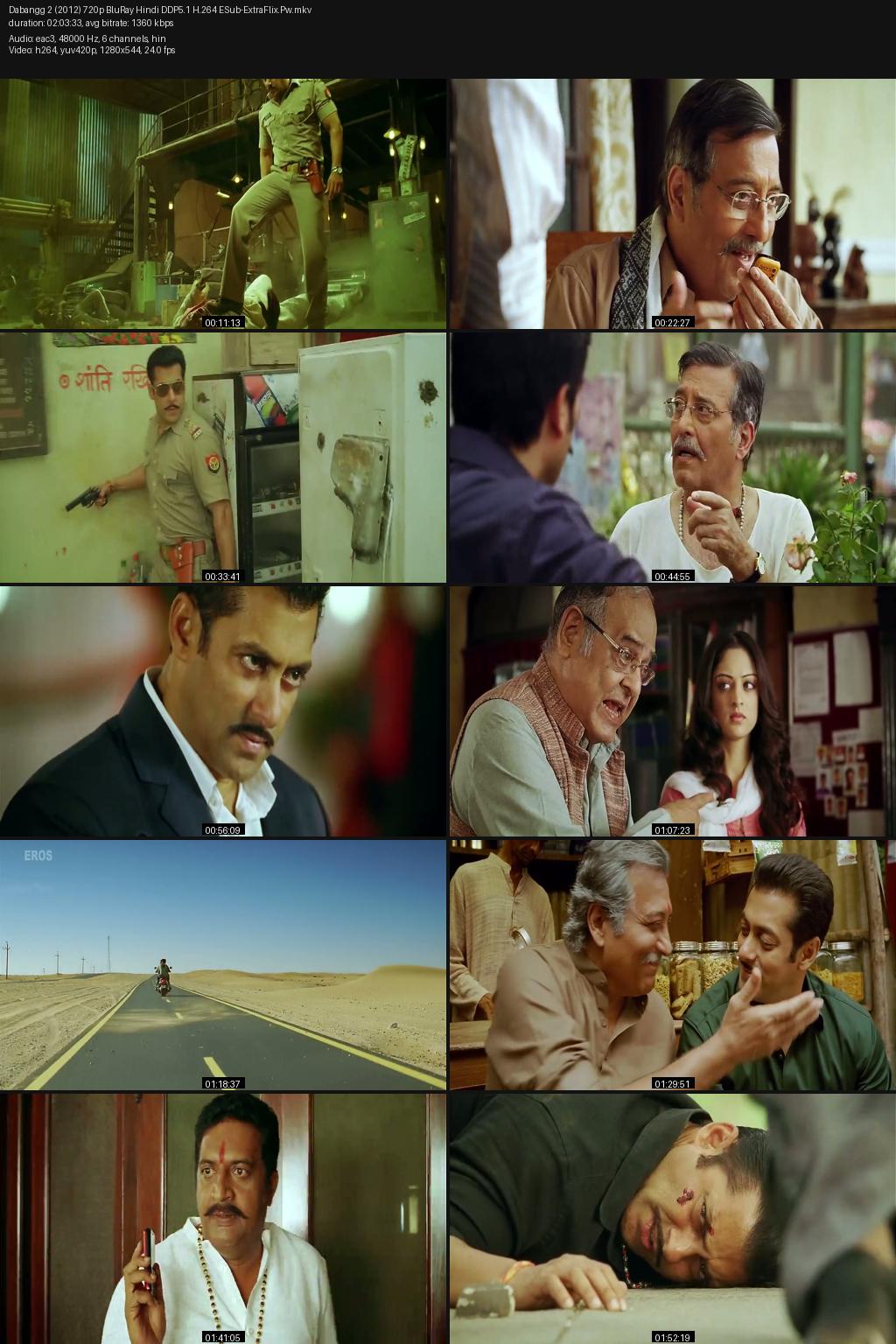 Dabangg 2 (2012) [Hindi] 1080p 720p 480p BluRay ESub Screenshots