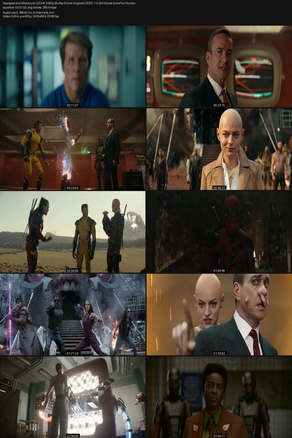 Deadpool and Wolverine (2024) [Hindi-English] 1080p 720p 480p BluRay ESubs Screenshots