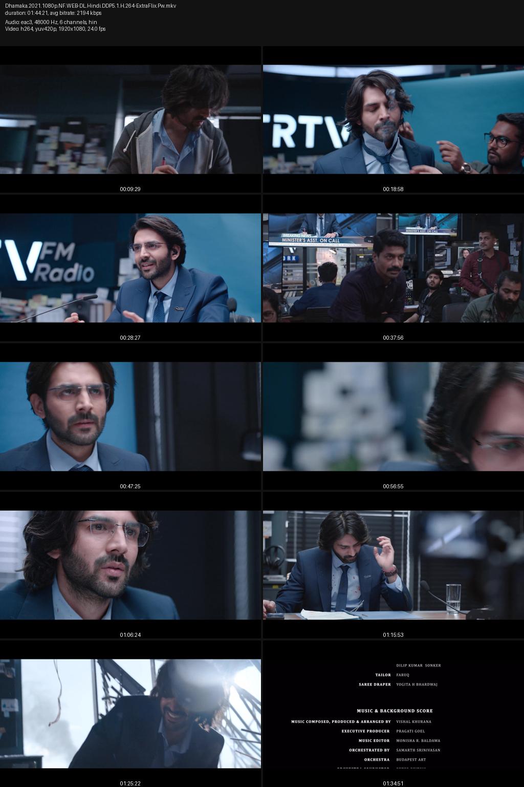 Dhamaka (2021) [Hindi] 4K 2160p 1080p 720p 480p Netflix WEB-DL ESub Screenshots