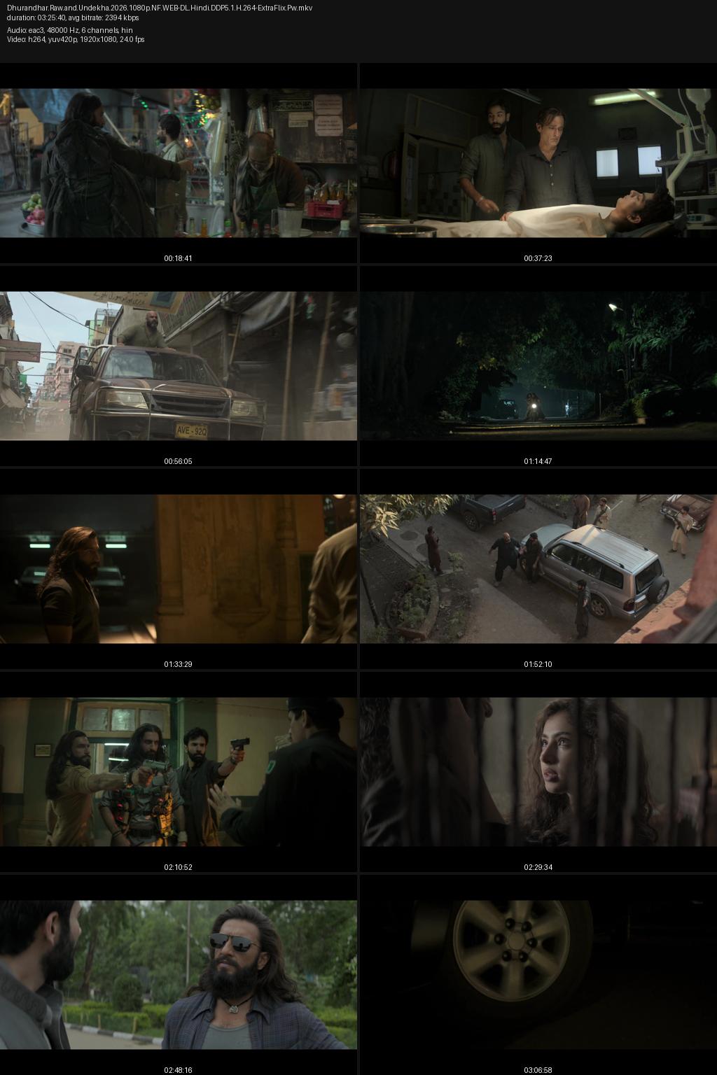 Dhurandhar (2025) Uncensored [Hindi] 4K 2160p 1080p 720p 540p Netflix WEB-DL ESub Screenshots