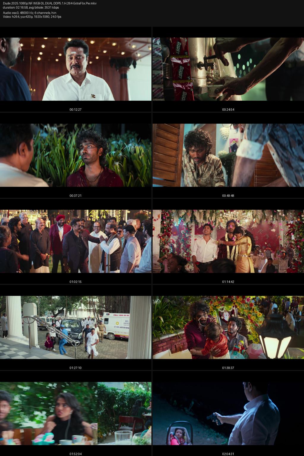 Dude (2025) [Hindi-Tamil] 4K 2160p 1080p 720p 480p Netflix WEB-DL ESub Screenshots