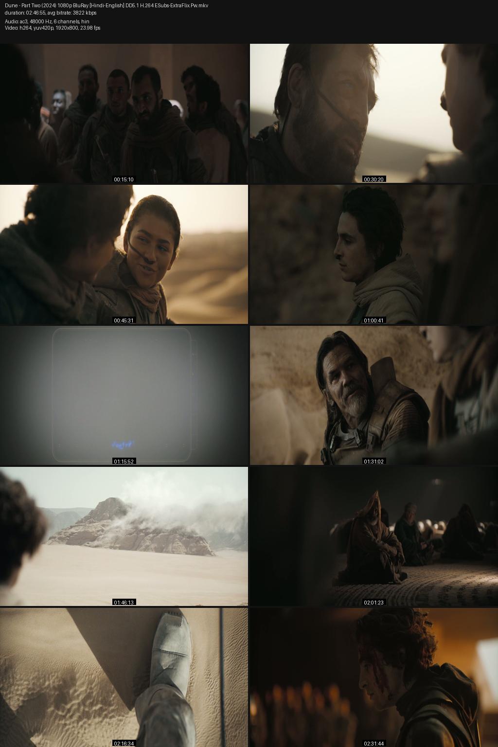 Dune: Part Two (2024) [Hindi-English] 4K 2160p 1080p 720p 480p BluRay ESubs Screenshots