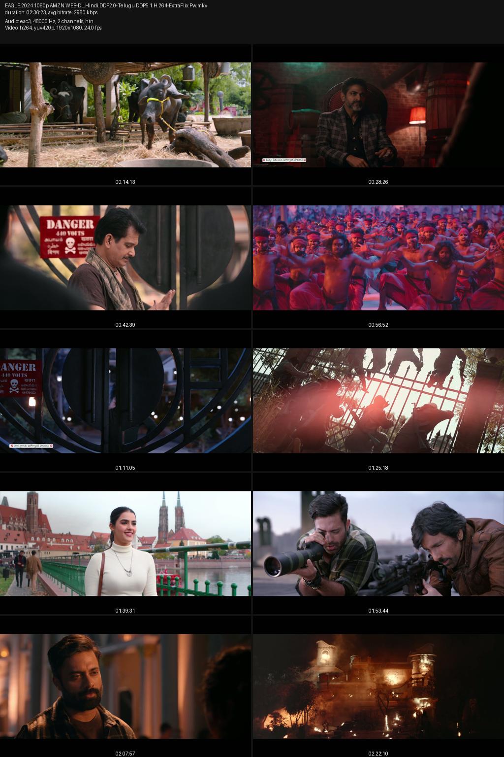 Eagle (2024) [Hindi-Telugu] UNCUT 1080p 720p 480p Amazon WEB-DL ESub Screenshots