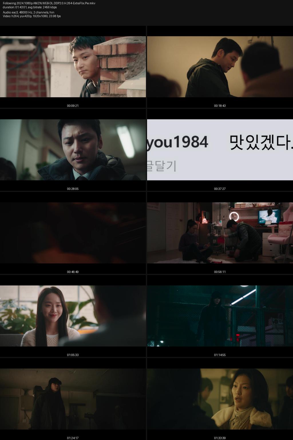 Following (2024) [Hindi-Korean] 1080p 720p 480p Amazon WEB-DL ESub Screenshots