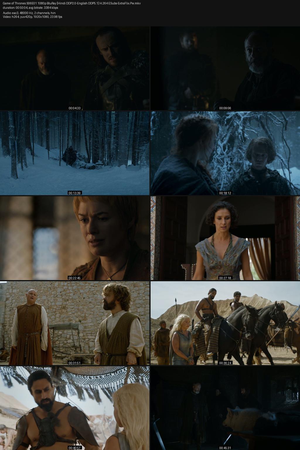 Game of Thrones Season 6 (2016) [Hindi-English] 1080p 720p 480p BluRay ESubs Screenshots