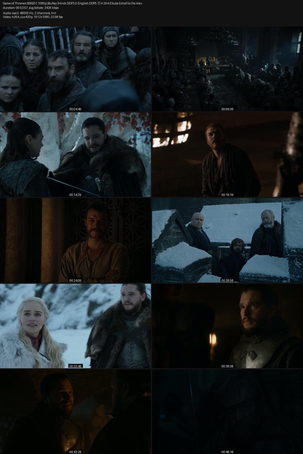 Game of Thrones Season 8 (2019) [Hindi-English] 1080p 720p 480p Bluray ESubs Screenshots