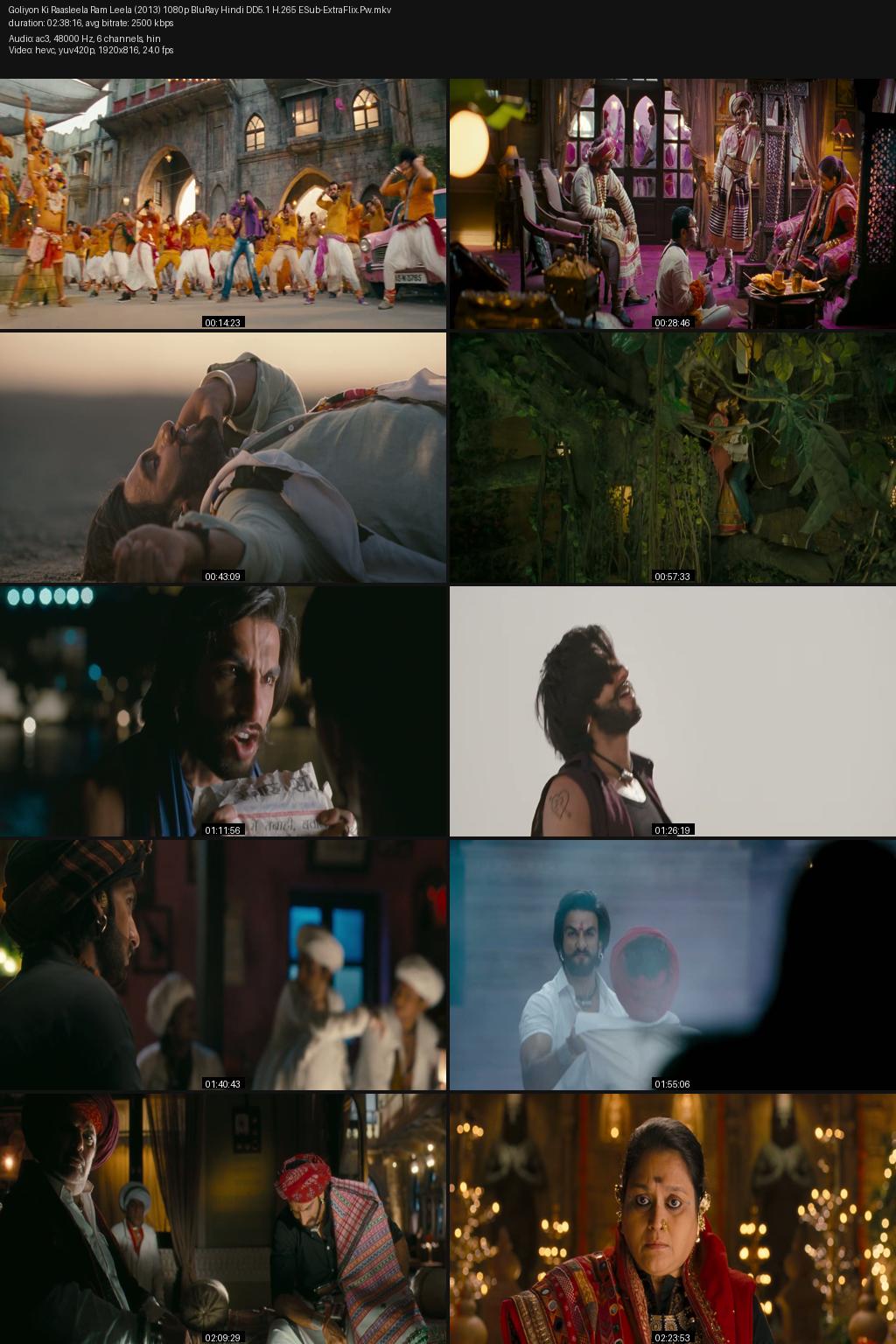 Goliyon Ki Raasleela Ram Leela (2013) [Hindi] 1080p 720p 480p BluRay ESub Screenshots