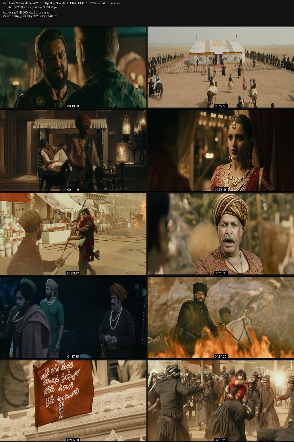 Hari Hara Veera Mallu: Part 1 – Sword vs Spirit (2025) [Hindi-Telugu] 4K 2160p 1080p 720p 480p Amazon WEB-DL ESub Screenshots