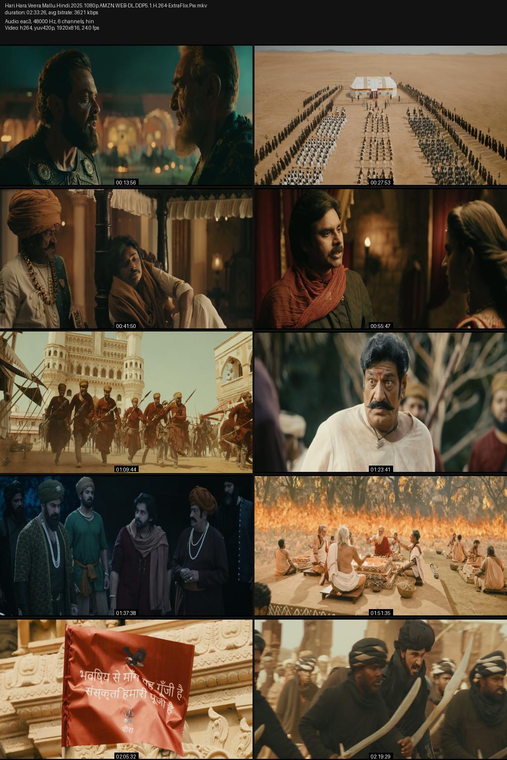 Hari Hara Veera Mallu: Part 1 – Sword vs Spirit (2025) [Hindi Only] 1080p 720p 480p Amazon WEB-DL ESub Screenshots