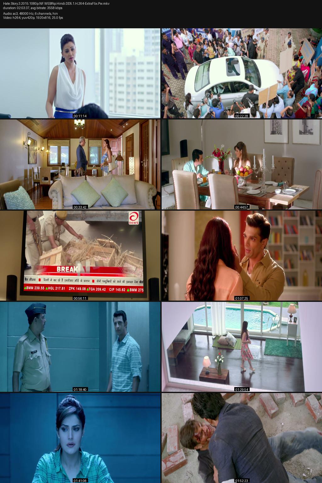 Hate Story 3 (2015) [Hindi] 1080p 720p 480p Netflix WEBRip ESub Screenshots
