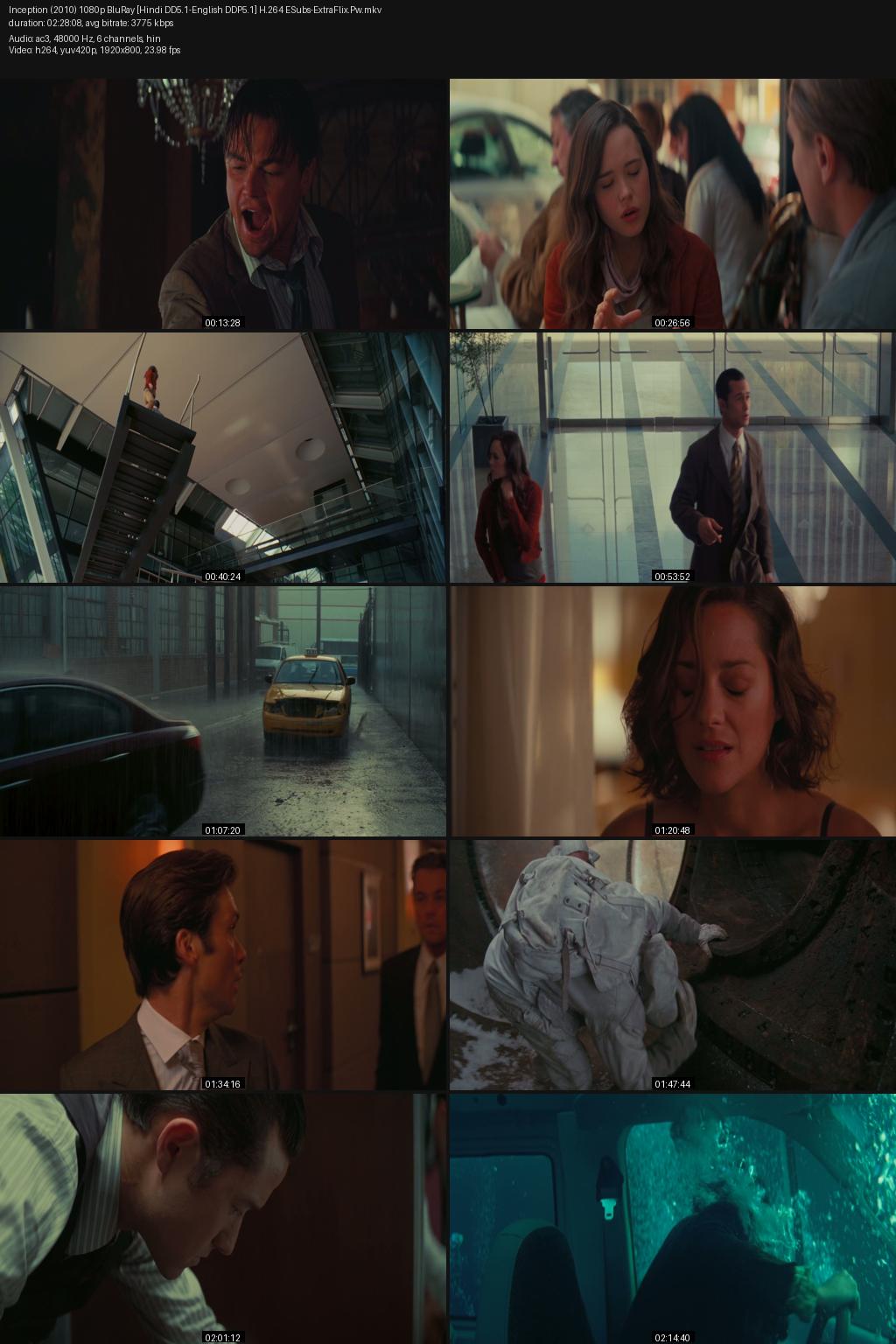 Inception (2010) [Hindi-English] 1080p 720p 480p BluRay ESubs Screenshots