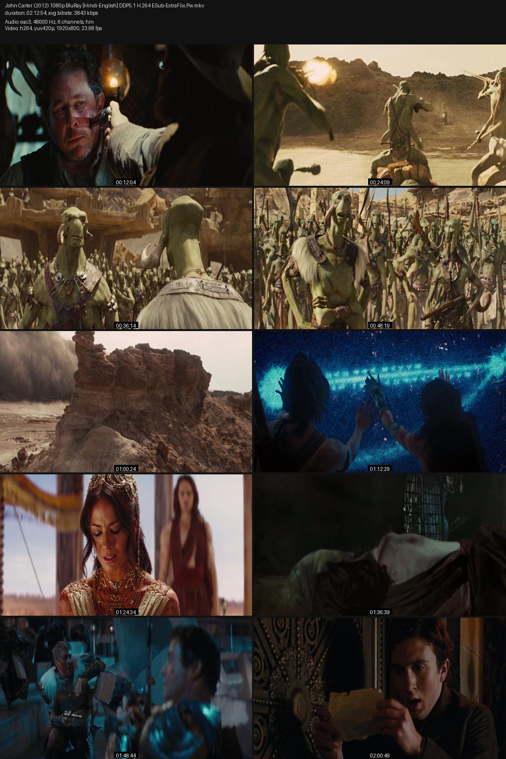 John Carter (2012) [Hindi-English] 1080p 720p 480p BluRay ESub Screenshots