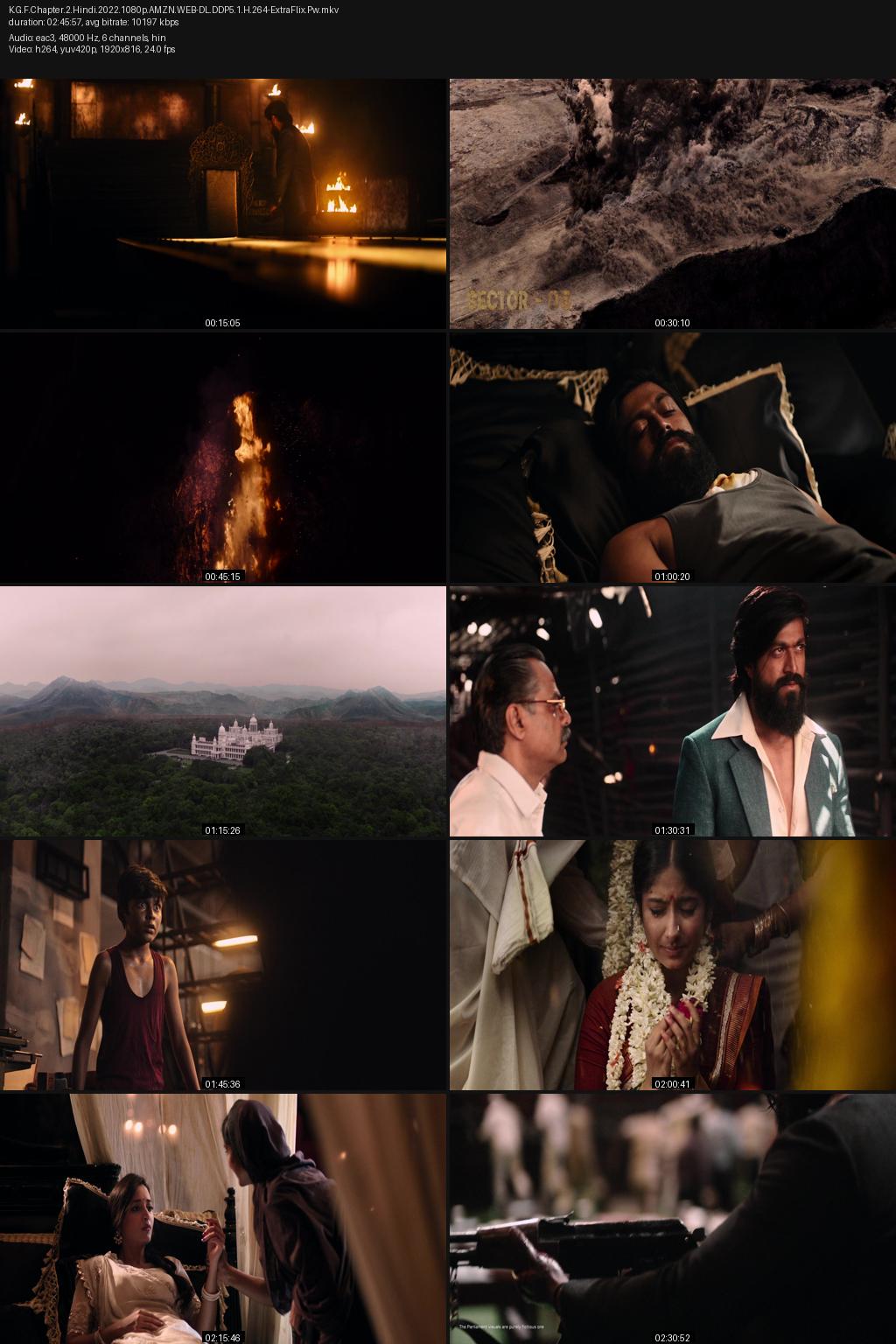 K.G.F: Chapter 2 aka KGF 2 (2022) 1080p | 720p | 480p Amazon WEB-DL [Hindi-Kannada] ESub Screenshots