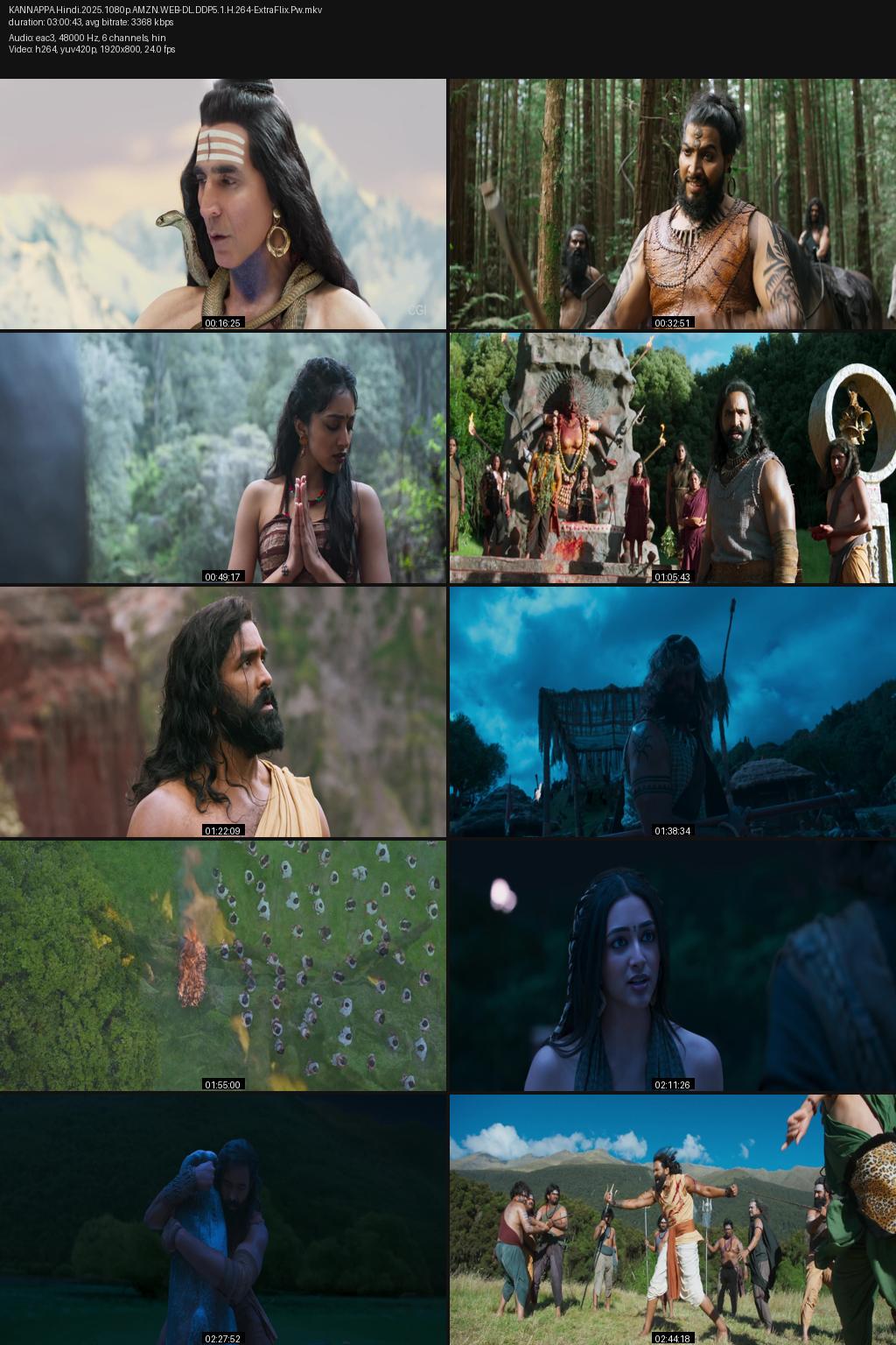 Kannappa (2025) [Hindi] 1080p 720p 480p Amazon WEB-DL ESub Screenshots