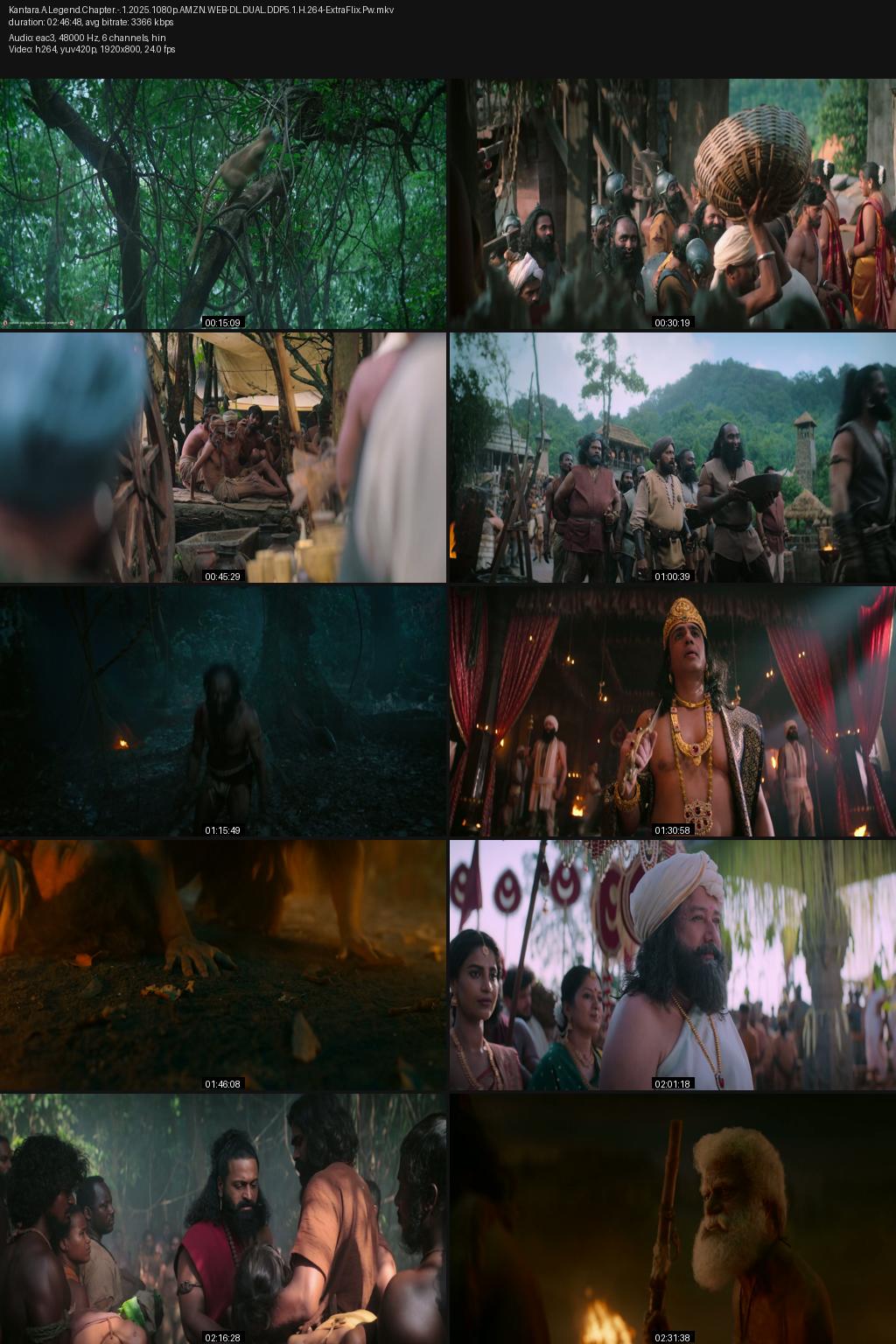 Kantara – A Legend: Chapter 1 (2025) [Hindi-Kannada] UNCUT 4K 2160p 1080p 720p 480p Amazon WEB-DL ESub Screenshots