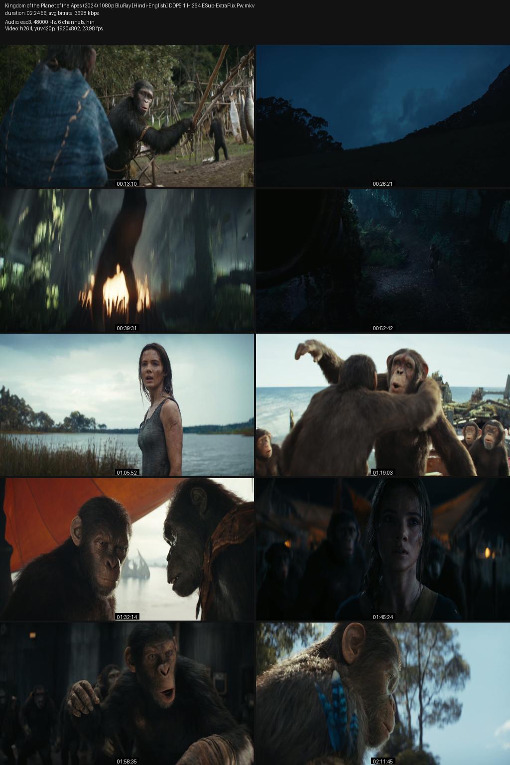 Kingdom of the Planet of the Apes (2024) [Hindi-English] 4K 2160p 1080p 720p 480p Bluray ESub Screenshots