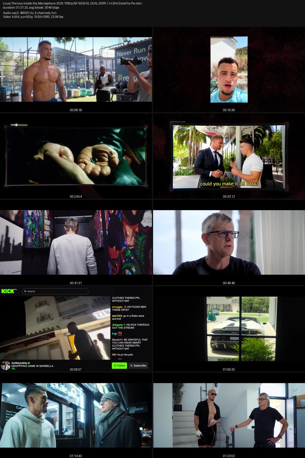 Louis Theroux: Inside the Manosphere (2026) [Hindi-English] 1080p 720p 480p Netflix WEB-DL ESubs Screenshots