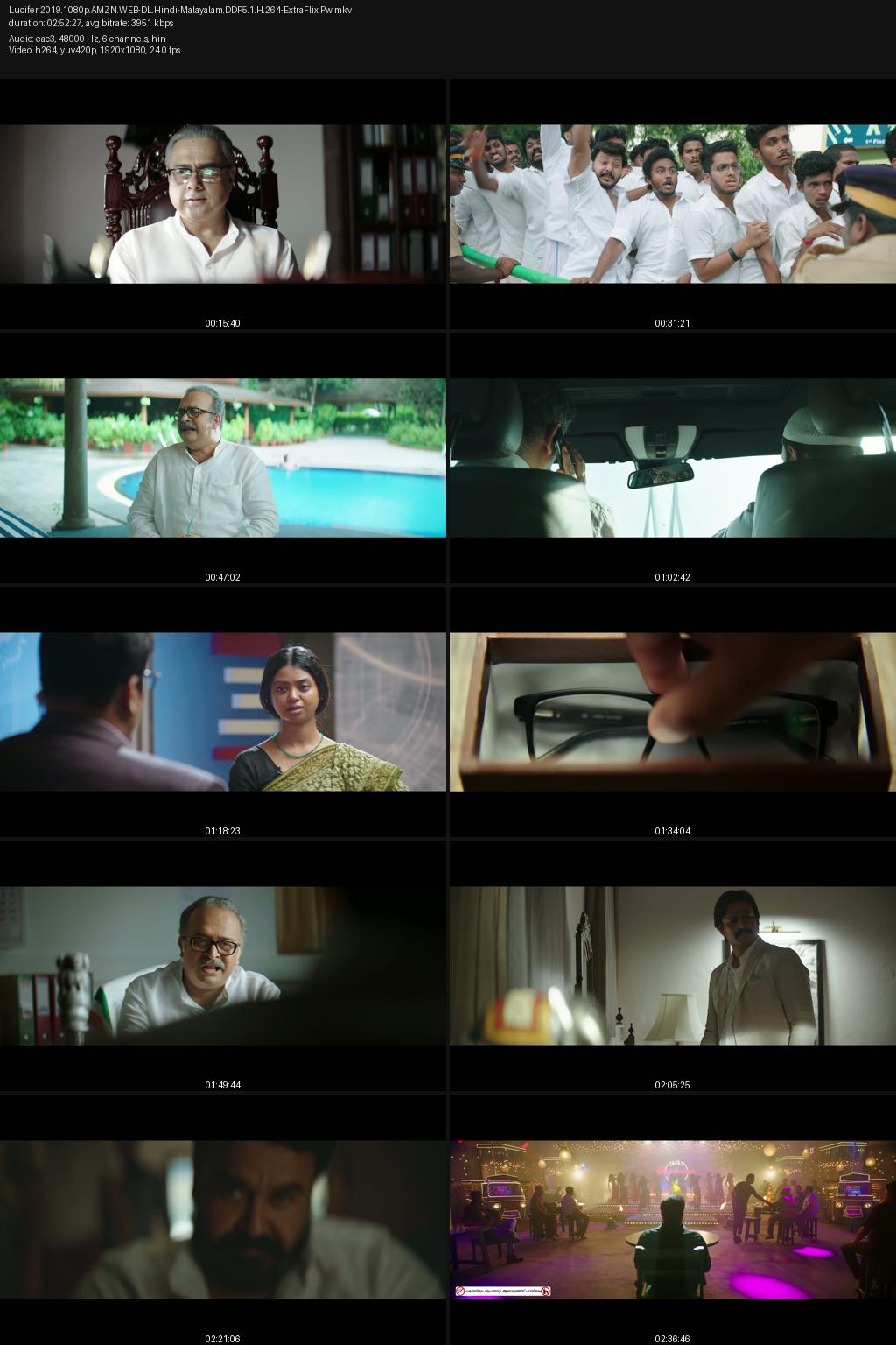 Lucifer (2019) [Hindi-Malayalam] UNCUT 1080p 720p 480p Amazon WEB-DL ESub Screenshots