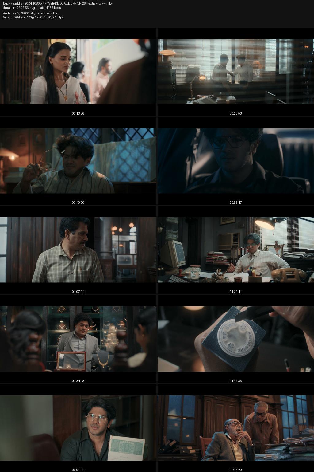 Lucky Baskhar (2024) [Hindi-Telugu] 1080p 720p 480p Netflix WEB-DL ESub Screenshots
