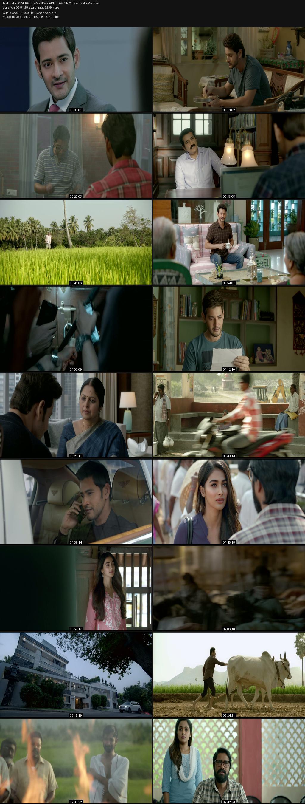 Maharshi (2019) 1080p | 720p | 480p Amazon WEB-DL Hindi ESub Screenshots