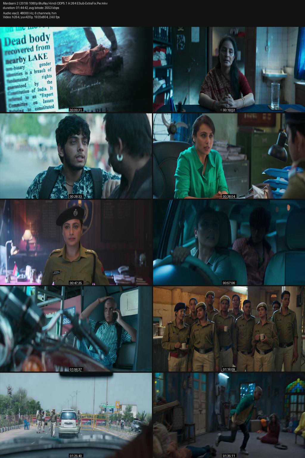 Mardaani 2 (2019) [Hindi] 1080p 720p 480p BluRay ESub Screenshots