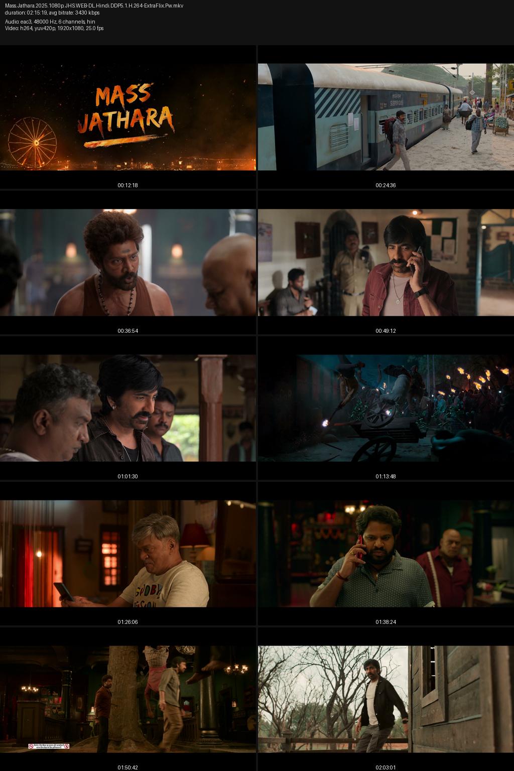 Mass Jathara (2025) [Hindi Only] 1080p 720p 480p JioHotstar WEB-DL ESub Screenshots