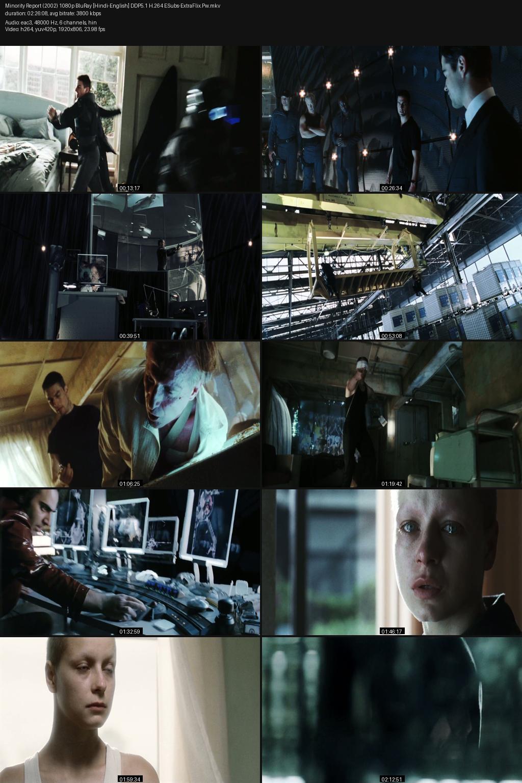 Minority Report (2002) [Hindi-English] 1080p 720p 480p BluRay ESubs Screenshots