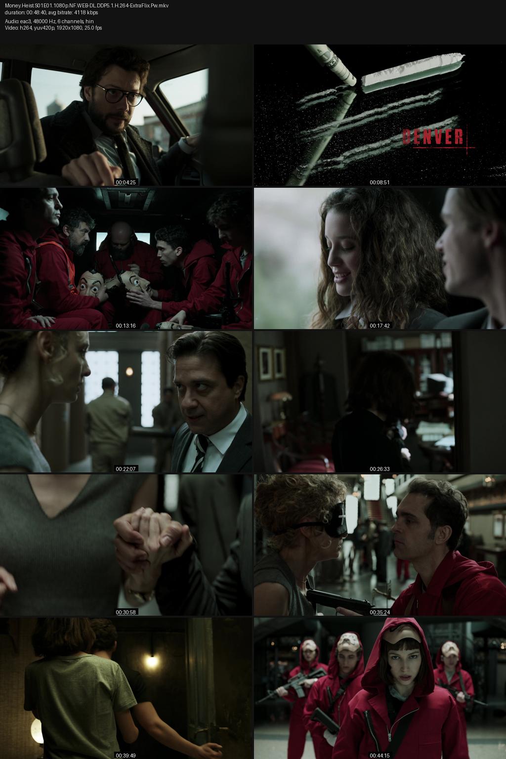 Money Heist aka La casa de papel Season 1 (2017) 1080p | 720p | 480p Netflix WEB-DL [Hindi-Spanish] ESubs Screenshots