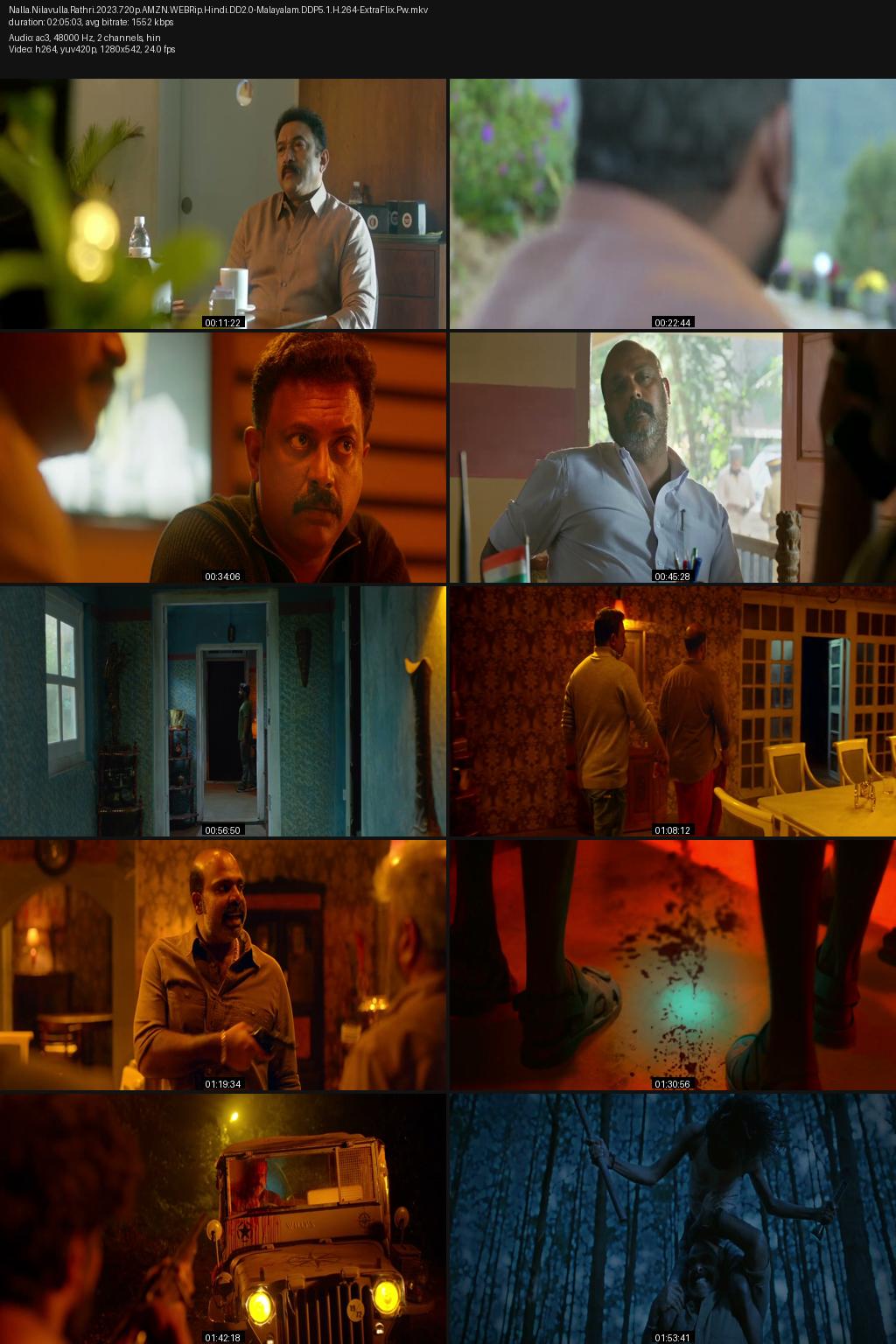 Nalla Nilavulla Rathri (2023) [Hindi-Malayalam] UNCUT 1080p 720p 480p Amazon WEBRip ESub Screenshots