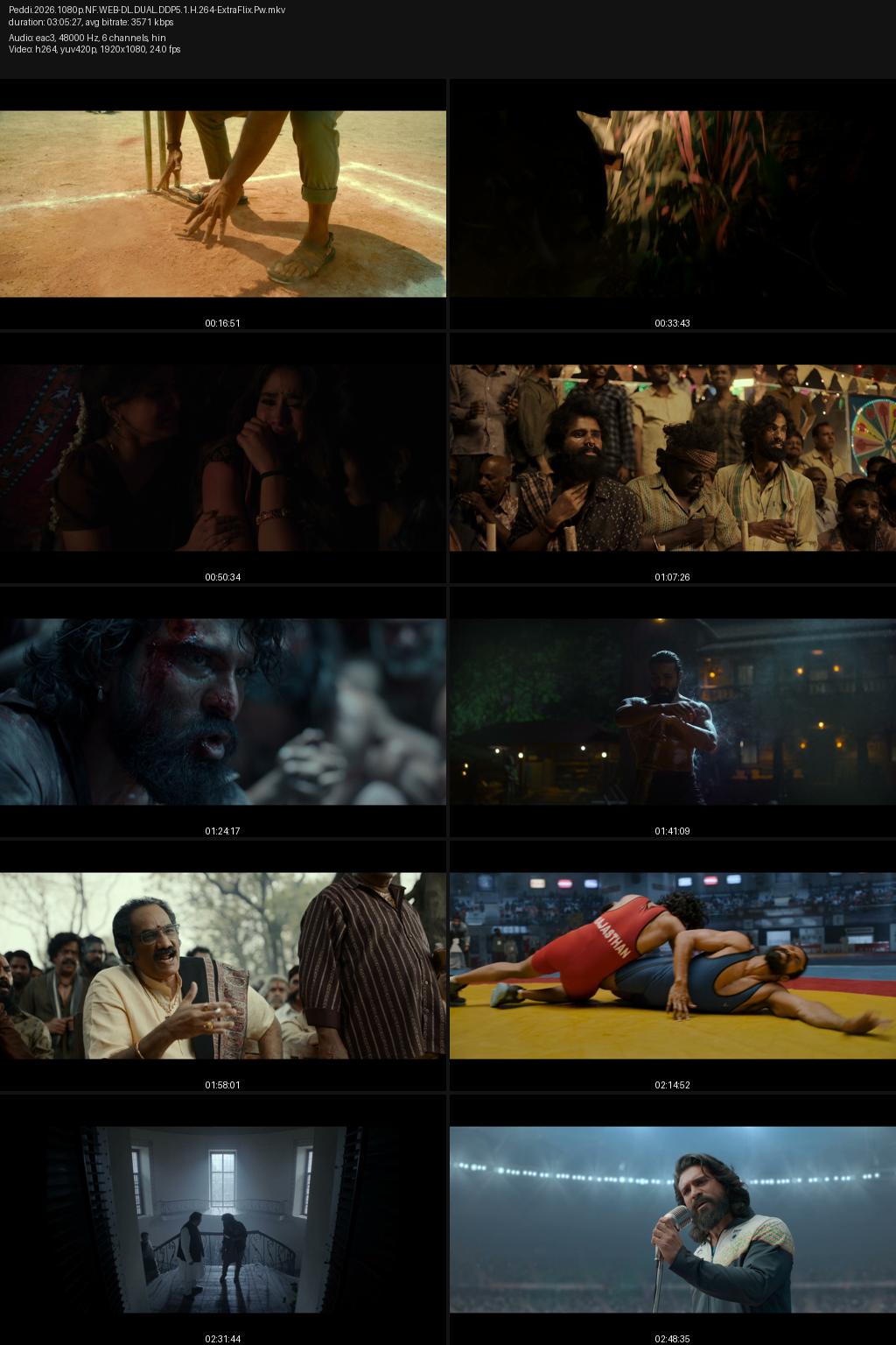 Peddi (2026) [Hindi-Telugu] 4K 2160p 1080p 720p 540p Netflix WEB-DL ESub Screenshots