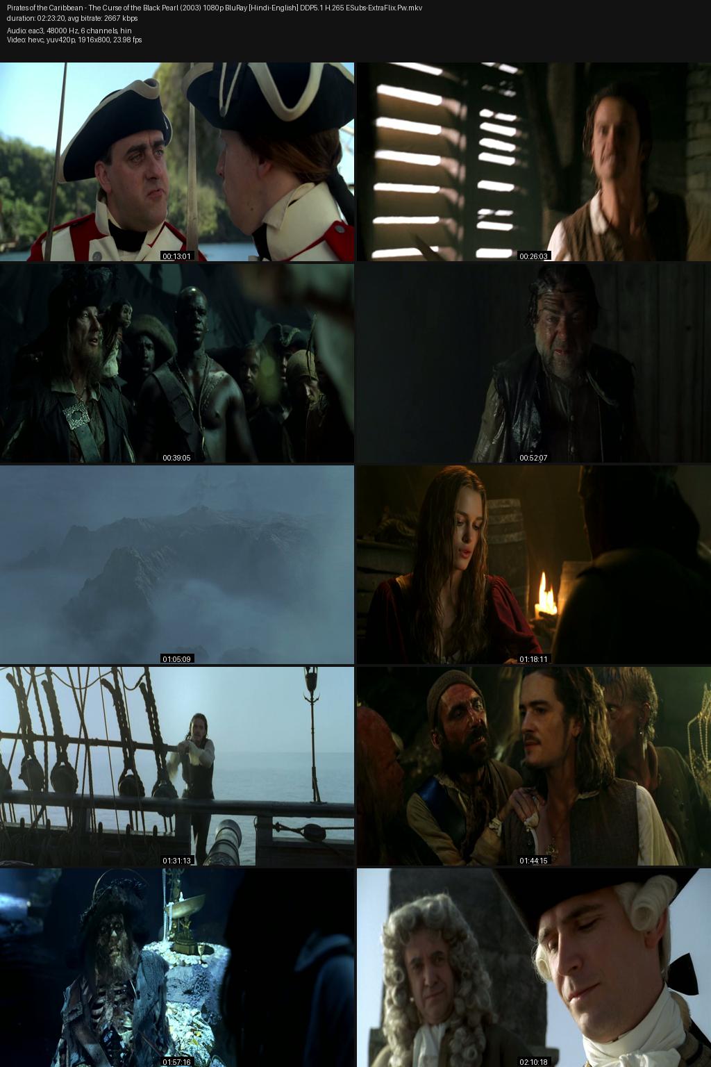 Pirates of the Caribbean: The Curse of the Black Pearl (2003) [Hindi-English] 4K 2160p 1080p 720p 480p BluRay ESubs Screenshots