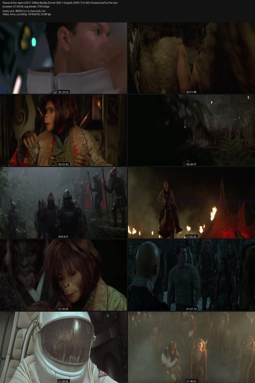 Planet of the Apes (2001) [Hindi-English] 1080p 720p 480p BluRay ESubs Screenshots