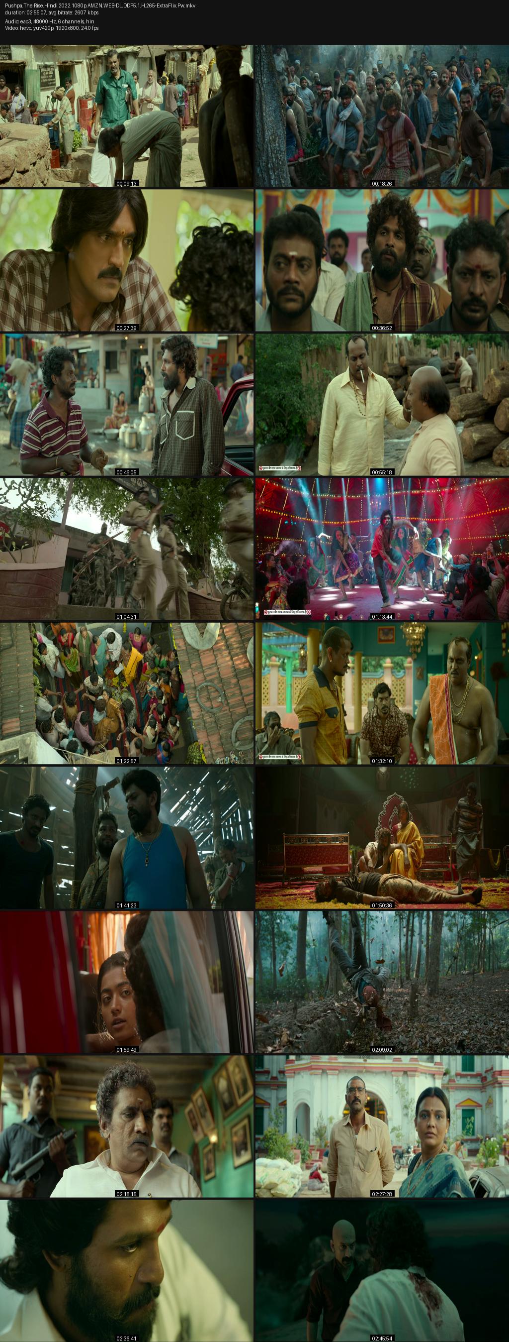 Pushpa: Part 1 – The Rise (2021) 4K 2160p | 1080p | 720p | 480p Amazon WEB-DL [Hindi-Telugu] ESub Screenshots