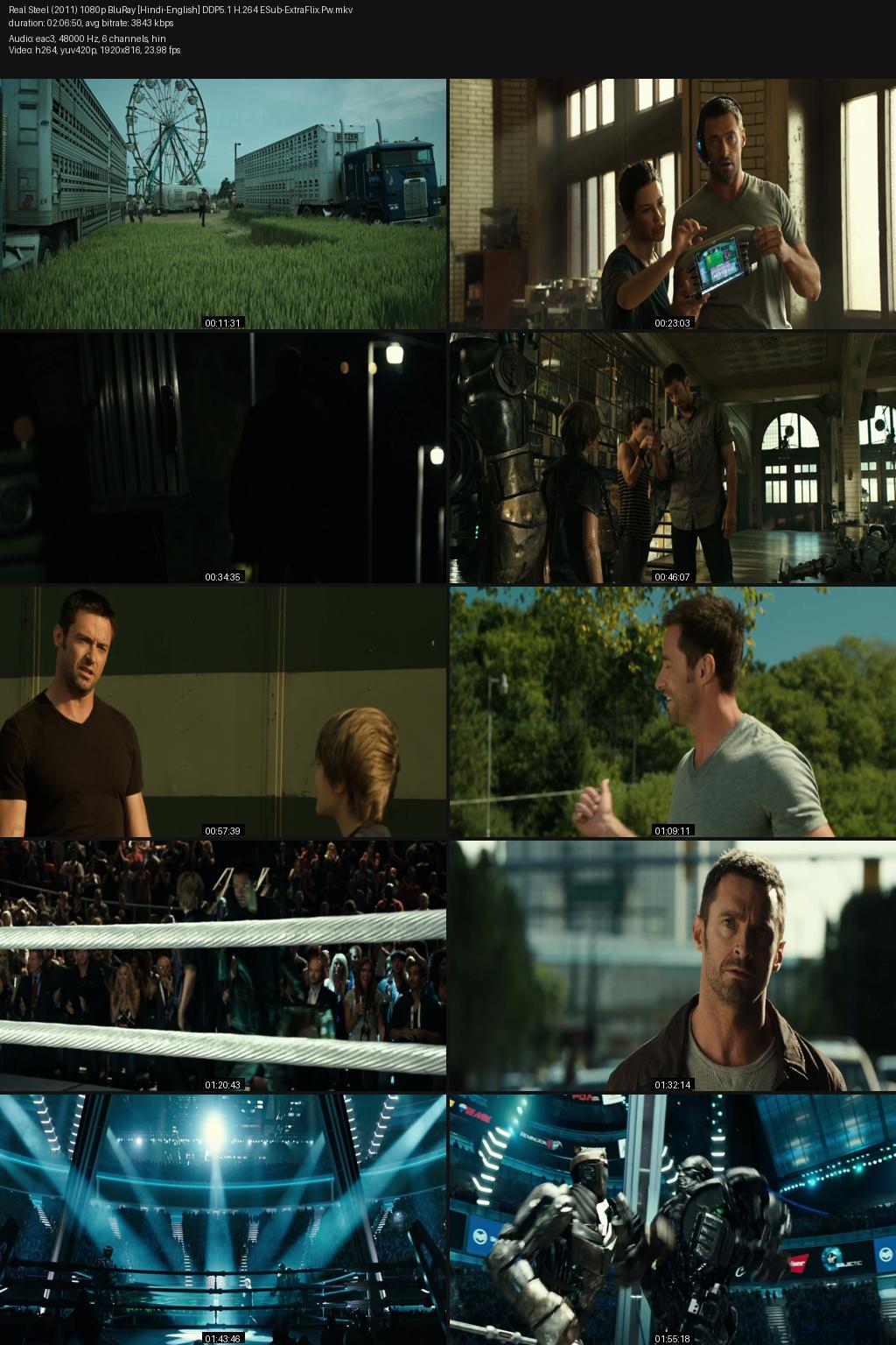 Real Steel (2011) [Hindi-English] 1080p 720p 480p BluRay ESub Screenshots