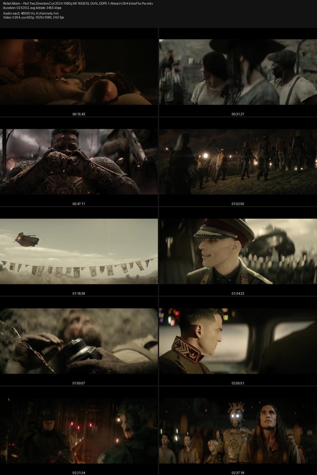 Rebel Moon – Part Two: The Scargiver Director’s Cut (2024) [Hindi-English] 4K 2160p 1080p 720p 480p Netflix WEB-DL ESubs Screenshots