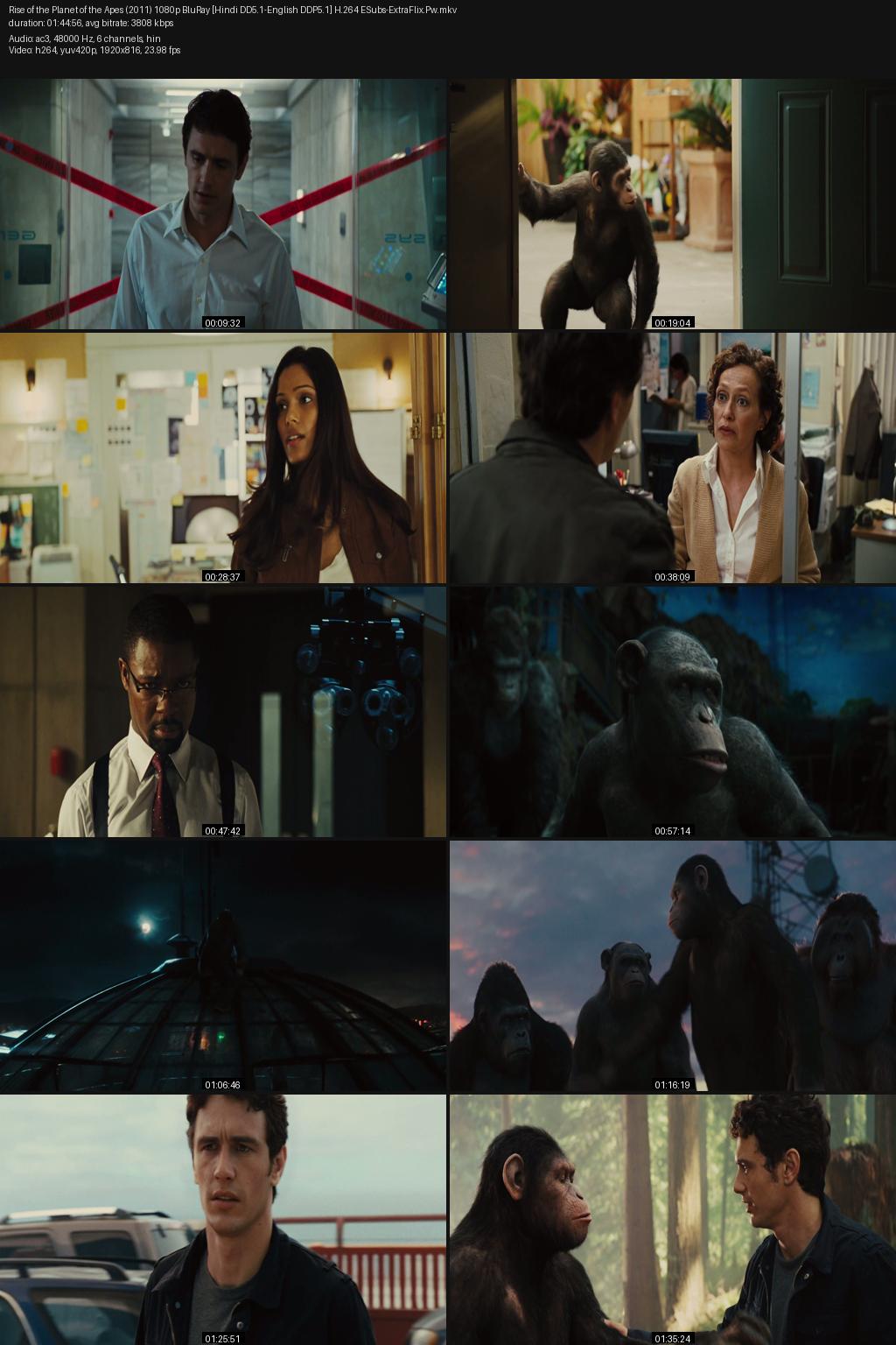 Rise of the Planet of the Apes (2011) [Hindi-English] 1080p 720p 480p BluRay ESubs Screenshots