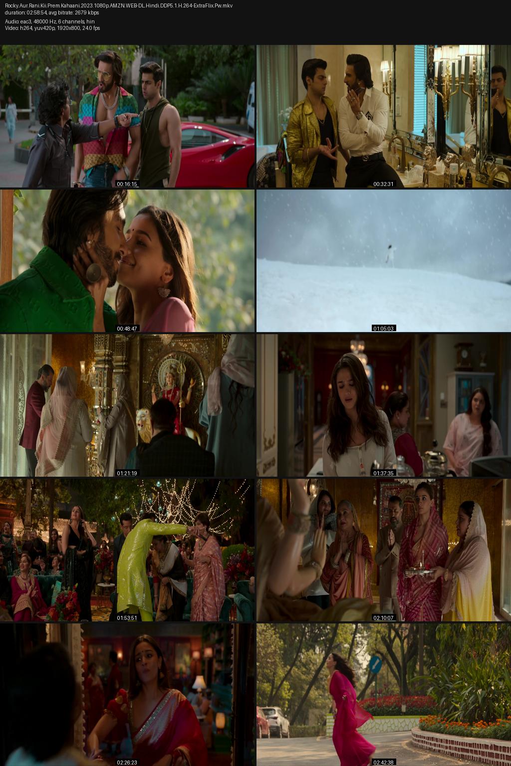 Rocky Aur Rani Kii Prem Kahaani (2023) [Hindi] 4K 2160p 1080p 720p 480p Amazon WEB-DL ESub Screenshots