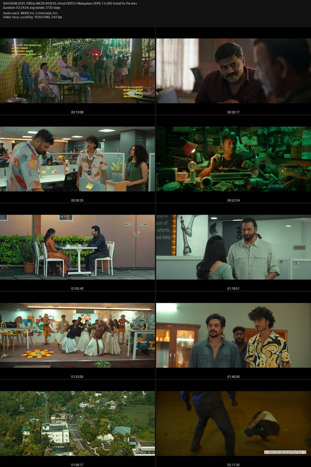 Sahasam (2025) [Hindi-Malayalam] UNCUT 1080p 720p 480p Amazon WEBRip ESub Screenshots