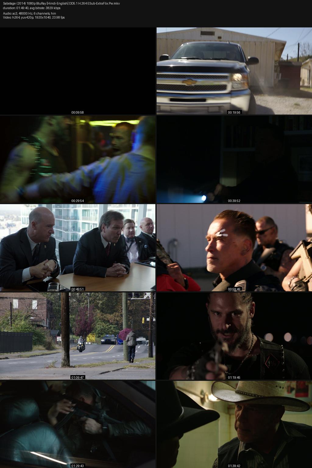 Sabotage (2014) [Hindi-English] 1080p 720p 480p BluRay ESub Screenshots